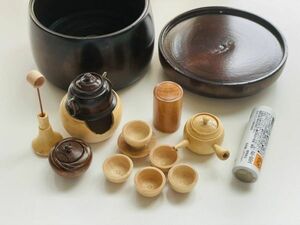木工細工　ミニチュア　茶道具 煎茶道具 茶器セット ドールハウス　ジオラマ　手渡しok