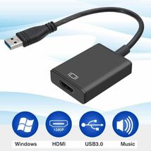 USB HDMI 変換アダプタ3.0 1080P 音声同時出力 マルチディスプレイ アダプタ コンパクトで持ち運び便利 変使用簡単_画像2