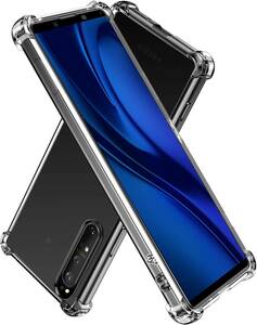 Hy+ Xperia 1 II 耐衝撃 ケース SO-51A SOG01 カバー ストラップホール 米軍MIL規格 クリア 衝撃吸