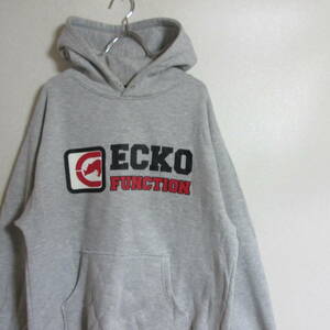 ○良品 Ecko Function エコーファンクション◆スウェットパーカー プルオーバー プリント トレーナー 90s◆メンズ グレー Lサイズ