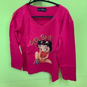 1円スタート レディース ベティブープ BETTY BOOP キャラクター 長袖 Tシャツ　K3063