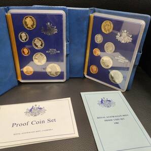 2点まとめ★オーストラリア プルーフ貨幣セット 1985 / 1986 ROYAL AUSTRALIAN MINT PROOF ミント コインセットの画像1