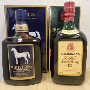 2本セット★ホワイトホース エクストラ 750ml White Horse / ブキャナンズ デラックス 12年 BUCHANAN'S 1l 1000ml ブレンデッド 未開封