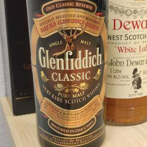 2本セット★デュワーズ ホワイトラベル 1l 1000ml Dewar's / グレンフィディック クラシック ピュアモルト 700ml Glenfiddich 古酒 未開栓の画像3