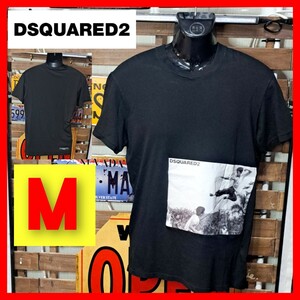 Dsquared2　ディースクエアード　燃えよドラゴン　ブルースリー　フォトプリント　半袖Tシャツ　Ｍ　ブラック　黒