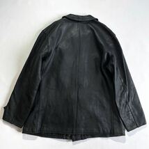ビッグサイズ♪50s フランス製 レザー コルビジェ ジャケット 黒 ビンテージ カーコート ブラック 40s 60s ユーロ ヨーロッパ フレンチ_画像2