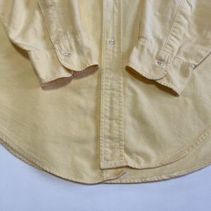 ビッグサイズ♪良好 60s ブルックスブラザーズ ボタンダウン コットンシャツ 黄色 L 16-3 ビンテージ Makers オックスフォード USA製 無地の画像6