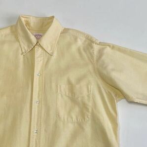 ビッグサイズ♪良好 60s ブルックスブラザーズ ボタンダウン コットンシャツ 黄色 L 16-3 ビンテージ Makers オックスフォード USA製 無地の画像5