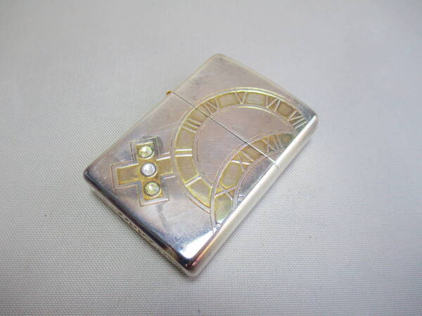 F068*ZIPPO 78* ローマ数字 3ビジュー ジッポライター1点 /08 【送料込】