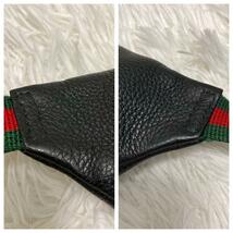 ★美品★ GUCCI グッチ ボディバッグ ウエストバッグ シェリーライン インターロッキング ロゴプリント レザー 黒 ブラック メンズ 527792_画像6