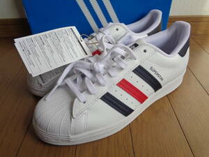 1 jpy start outright sales new goods dead Adidas super Star tricolor white leather white red high class original leather regular price 15800 jpy * Country 