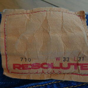 美品 濃紺 リゾルト RESOLUTE 710 リーバイス ６６ 前期 モデル 赤耳 インディゴ デニム パンツ Ｗ33Ｌ31の画像3