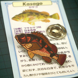 ◆ピンズ 磯釣魚 カサゴ(笠子) 七宝メタル 日本製の画像1