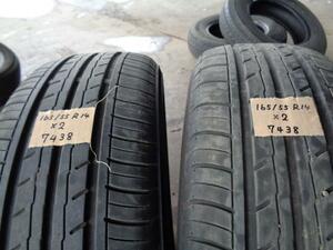 中古 タイヤ 165-55R14 2本 ヨコハマ BLUEARTH ES32 5mm 2022年