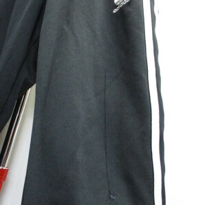 アディダス トレフォイルジャージパンツ メンズS 黒白 三つ葉ロゴトラックパンツ ジョガーパンツ スリムトレーニングパンツ 04051の画像3
