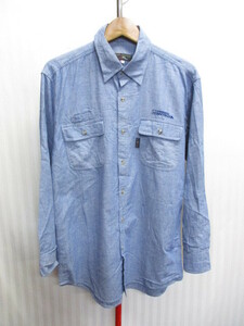 HONDA Honda car n blur - shirt men's LL XL 80s90s Vintage Denim shirt long sleeve shirt work shirt car Manufacturers 04124