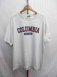 コロンビア　ビッグロゴ　Tシャツ　メンズXL LL　白シャツ　白Tシャツ　半袖シャツ　トレッキングシャツ　アウトドアウエア キャンプ04161