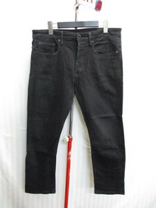 G-STAR RAW 3301 ジースター　ブラックジーンズ　テーパードデニムパンツ　メンズW33　黒デニムパンツ　テーパードジーンズ　Gパン　04195