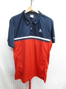  Le Coq tennis wear men's O XL LL navy blue white red speed . sport shirt polo-shirt tennis shirt short sleeves shirt game shirt 04242