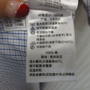 ブルックスブラザーズ NON-IRON SLIM-SIT 半袖ボタンダウンシャツ メンズ17 XL LL 青白シャツ チェック柄シャツ 半袖シャツ 04021の画像7