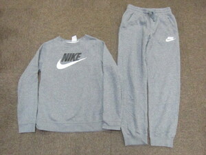  Nike sweat top and bottom setup SIZE L gray big Logo sweatshirt & sweat pants sweat jersey top and bottom set 04139