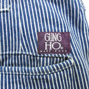 USA製 GUNG HO ガンホー ヒッコリーストライプ柄パンツ ワークパンツ メンズパンツ デニムパンツ インディゴパンツ ズボン 04263の画像2