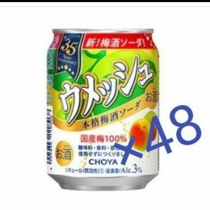 チョーヤ「ウメッシュ3％ 本格梅酒ソーダ」250ml×48本