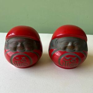  Showa Retro daruma*..*...* savings box * ceramics?..?. luck better fortune .. motif earth doll period thing rare rare ornament .. thing 