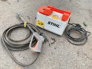 訳あり/通電品 STIHL スチール 高圧洗浄機 RE110K 大掃除 ベランダ 玄関 外壁 屋外 引取歓迎 茨城県常陸大宮市根本 0411や9 O 160