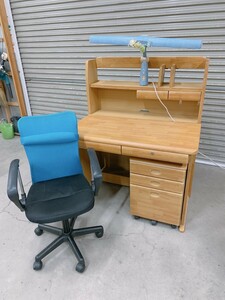  used nitoli desk set Wagon chair attaching key lack of NITORI. a little over desk writing desk wooden desk pickup welcome Ibaraki prefecture . land Omiya city 0312.4 house 4 mouth J