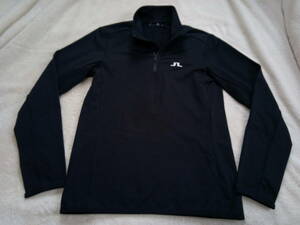 J Lindberg reverse side nappy thin stretch long sleeve half Zip shirt men's L black 