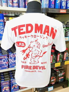 TEDMAN テッドマン Tシャツ ドライTシャツ TDRY-1800 バイクTシャツ シルキードライTシャツ エフ商会 ホワイト Mサイズ