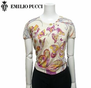 【12.4万新品！】EMILIO PUCCI エミリオ プッチ エレガントな シルクニットカットソー クリーム XSサイズ