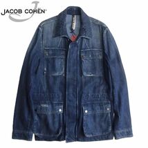 【12万新品！】ヤコブコーエン JACOB COHEN 色落ち加工 デニム ジャケット J8084 00991W3 49C01 003 インディゴ 50サイズ 本物 SALE_画像1