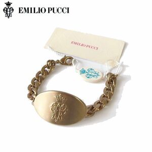 【4.3万新品！】EMILIO PUCCI エミリオ プッチ ◇ 腕元を華やかに演出 ◇ エンブレム（紋章） メタル ブレスレット Sサイズ 本物 SALE