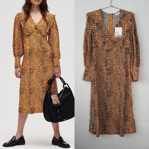【新品】GANNI ガニー 襟付き ワンピース レオパード