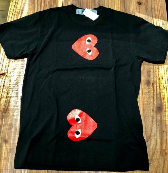 COMME des GARCONS PLAY Tシャツ　黒Tシャツ　メンズ Mサイズ　YZ-T62