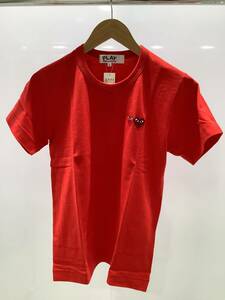 COMME des GARCONS PLAY Tシャツ　赤×赤と濃い赤ハート　Lサイズ