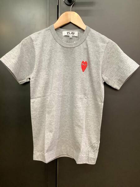 COMME des GARCONS PLAY Tシャツ　グレーTシャツ　レディースSサイズ　AZ-T229