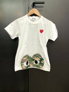 COMME des GARCONS PLAY Tシャツ　白×迷彩＆赤ハート　Mサイズ(レディース)　AZ-T243