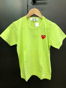 COMME des GARCONS PLAY Tシャツ　黄緑×赤ハート（レディース）　Mサイズ AZ-T271-2