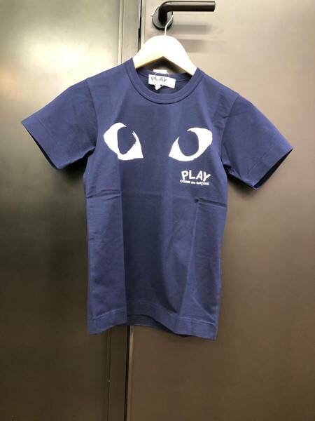 COMME des GARCONS PLAY Tシャツ　ネイビー×目だけ　レディースSサイズ AZ-T117