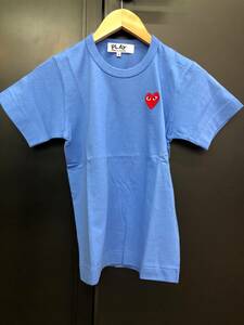 COMME des GARCONS PLAY Tシャツ　青×赤ハート　レディースSサイズ