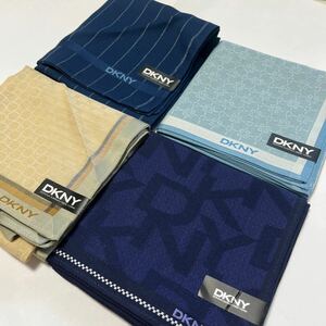 未使用　送料込　素敵なメンズに　ハンカチ4枚セット　ブランドハンカチ　ハイブランドハンカチ　　DKNY dkny ディー ケイ エヌ ワイ