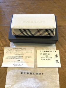 ★ 未使用品 ★ BURBERRY バーバリー ホワイトレザー ノバチェック ループキーリング付き キーケース 白