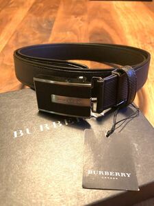 《 未使用品 》BURBERRY バーバリー メンズ ブラウンレザー ベルト 茶 紳士用 ストッパー式