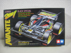 レーサーミニ四駆　アバンテ2001Jr.　ブラックスペシャル　ゼロシャーシ　スモークボディ　蛍光イエローホイール