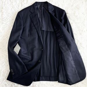 1円〜【極美品】BARNEYS NEW YORK バーニーズニューヨーク Loro Piana ロロピアーナ テーラードジャケット 大きいサイズ XL相当 ネイビー