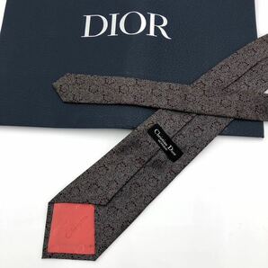 ★美品★ クリスチャンディオール Christian Dior ネクタイ シルク100％ 総柄    ダークシルバー系 絹 メンズ の画像3
