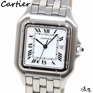 [ Cartier ] international written guarantee bread tail LM OH ending QZ ultimate beautiful goods records out of production model SS men's clock Cartier Panthere. shop 